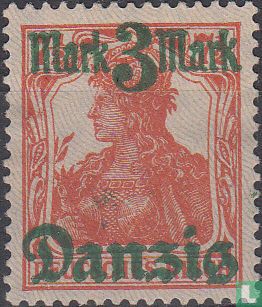 Germania with overprint (new value)