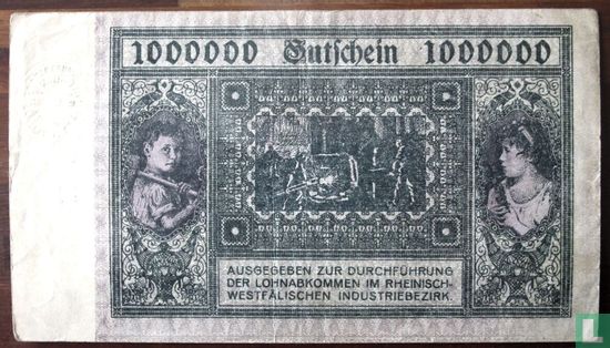 Hamborn 1 Million Mark 1923 - Afbeelding 2