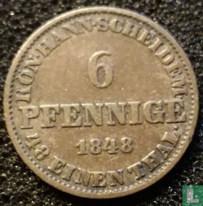 Hannover 6 pfennige 1848 - Afbeelding 1