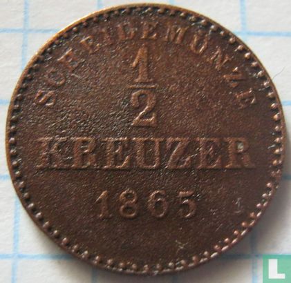 Württemberg ½ kreuzer 1865 - Afbeelding 1