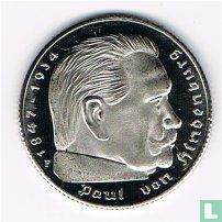 Deutsches Reich Paul van Hindenburg zilverkleurige munt 1937 replica - Afbeelding 1