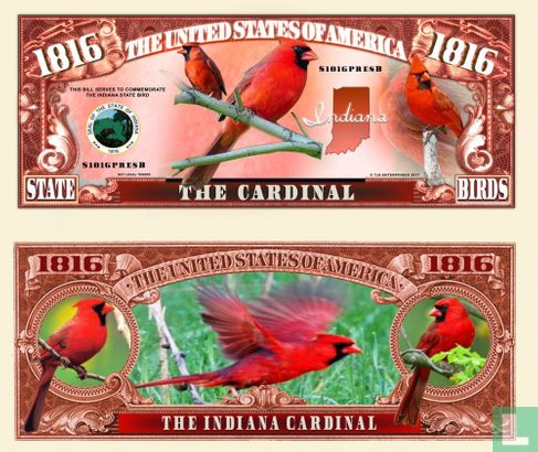 The Cardinal Indiana - vogel biljet