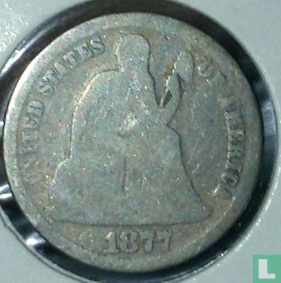 États-Unis 1 dime 1877 (sans lettre) - Image 1