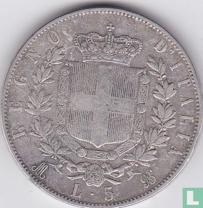 Italien 5 Lire 1869 - Bild 2
