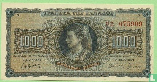 Greece  1000 drachmai  1942 - Image 1