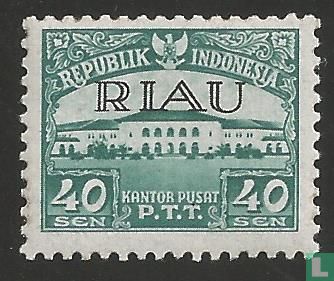 Postzegels van Indonesie met opdruk RIAU
