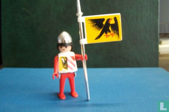 Playmobil Ridder met wapenvlag.