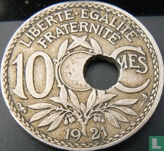 France 10 centimes 1921 (fautée) - Image 1