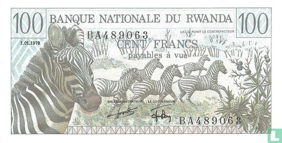 Rwanda 100 Francs 1978 - Image 1