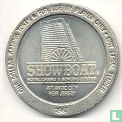 USA - Atlantic City, NJ  $1 Showboat Casino Gaming Token  1987 - Afbeelding 1