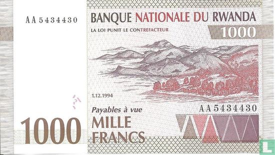 Ruanda 1000 Francs 1994 - Bild 1