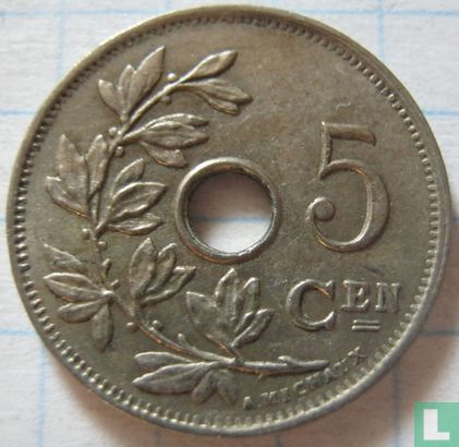 Belgique 5 centimes 1928 (NLD) - Image 2