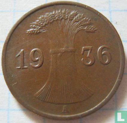 Duitse Rijk 1 reichspfennig 1936 (A - korenschoof) - Afbeelding 1