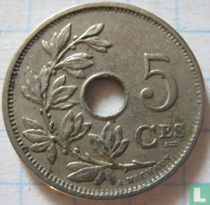 Belgium 5 centimes 1920 (FRA) - Image 2
