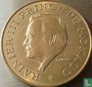 Monaco 10 francs 1974 "25th anniversary of Reign of Prince Rainier III" - Afbeelding 2
