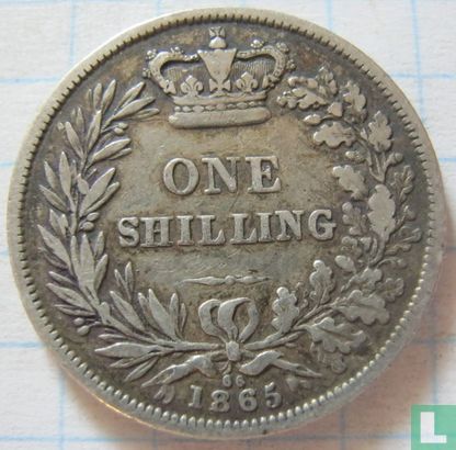 Verenigd Koninkrijk 1 shilling 1865 - Afbeelding 1
