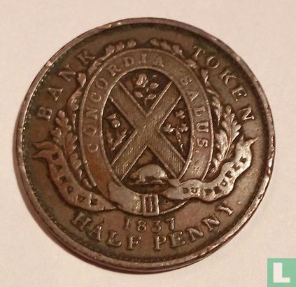 Lower Canada 1 sou 1837 ( La Banque Du Peuple) - Afbeelding 1