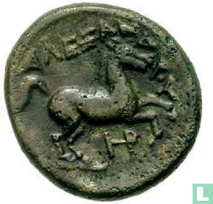 Royaume de Macédoine  AE17  (roi Alexandre III, cheval et Apollo)  336-323 BCE - Image 1