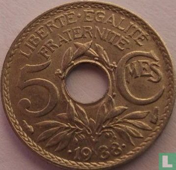 Frankrijk 5 centimes 1938 (type 2 - met ster) - Afbeelding 1