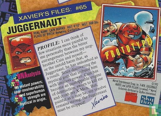 Xavier's Files: #065 Juggernaut Prototype - Afbeelding 2