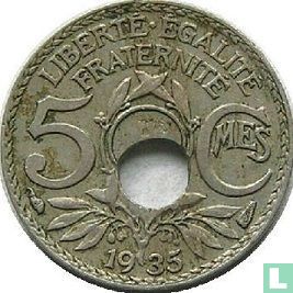 Frankreich 5 Centime 1935 (Prägefehler) - Bild 1