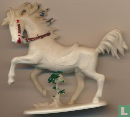 Cheval cabré avec plante (blanc) - Image 1