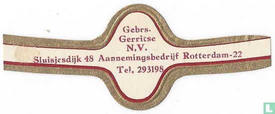 Gebrs. Gerrite N.V. Aannemingsbedrijf Tel. 293198 - Sluisjesdijk 48 - Rotterdam-22 - Afbeelding 1