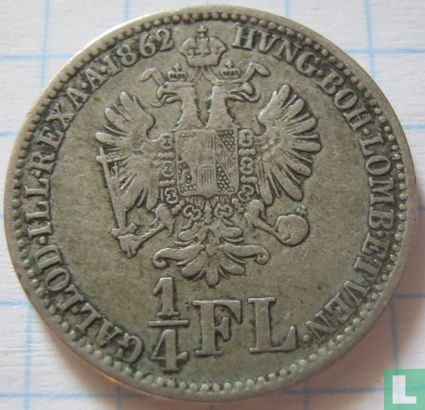 Oostenrijk ¼ florin 1862 (E) - Afbeelding 1