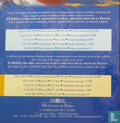 Frankrijk ¼ euro 2002 (folder) "Introduction of the euro" - Afbeelding 2