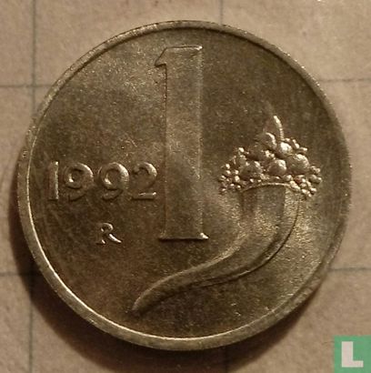 Italy 1 lira 1992 - Image 1