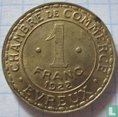 Evreux 1 franc 1922 - Image 1