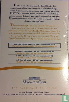 Frankreich 6,55957 Franc 1999 (Folder) "Introduction of the euro" - Bild 2