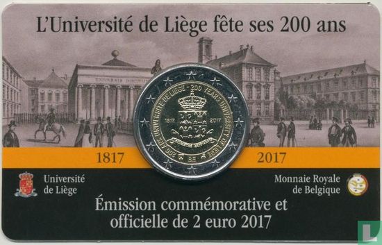Belgium 2 euro 2017 (coincard - FRA) "200 years University of Liege" - Image 1