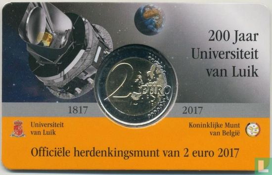 Belgium 2 euro 2017 (coincard - FRA) "200 years University of Liege" - Image 2