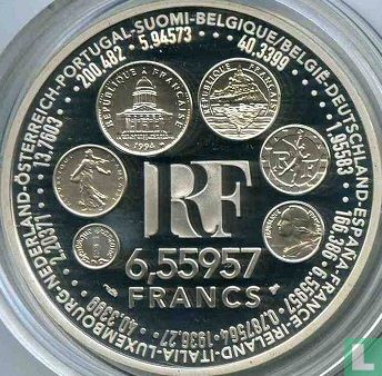 Frankrijk 6,55957 francs 1999 (PROOF) "Introduction of the euro" - Afbeelding 2
