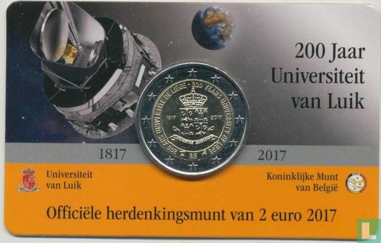 Belgium 2 euro 2017 (coincard - NLD) "200 years University of Liege" - Image 1