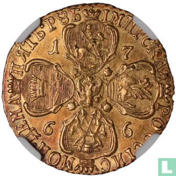 Rusland 5 roebels 1766 - Afbeelding 1
