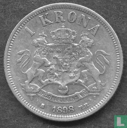 Suède 1 krona 1898 - Image 1
