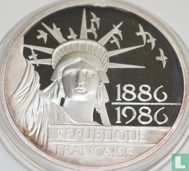 Frankreich 100 Franc 1986 (PP - Silber) "Centenary Statue of Liberty 1886 - 1986" - Bild 2