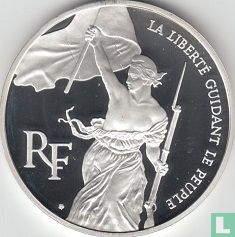 France 100 francs 1993 (PROOF - Silver) "Bicentenary of  the Louvre Museum" - Image 2