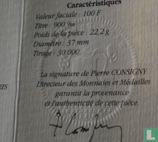 France 100 francs 1994 (PROOF) "50th Anniversary of the Liberation of Paris" - Image 3