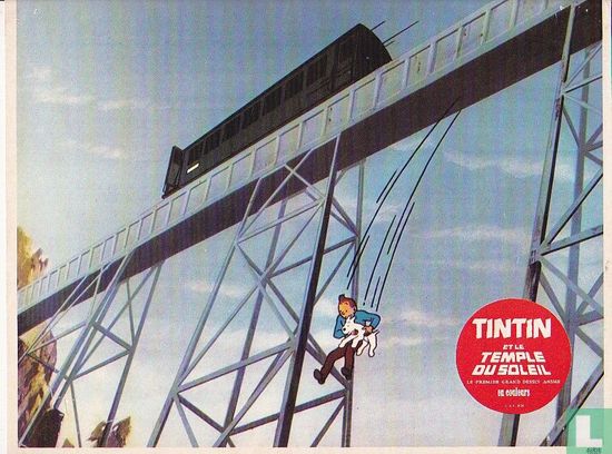 Tintin et le Temple du Soleil Kuifje en Bobby springen van de trein  - Afbeelding 1