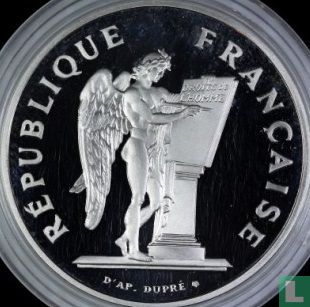 Frankrijk 100 francs 1989 (PROOF - Zilver) "Bicentenary of the Declaration of Human Rights 1789 - 1989" - Afbeelding 2