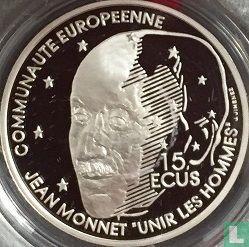 Frankrijk 100 francs / 15 écus 1992 (PROOF) "Jean Monnet" - Afbeelding 2