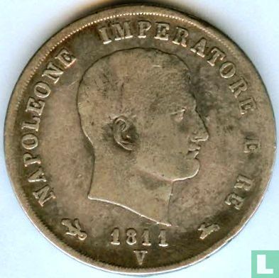 Kingdom of Italy 5 lire 1811 (V) - Image 1