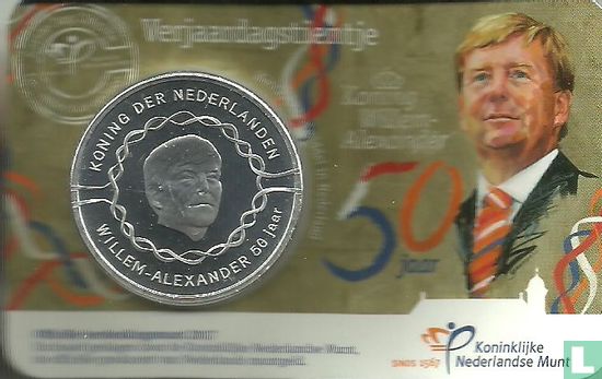 Nederland 10 euro 2017 (coincard - eerste dag uitgifte) "50th Birthday Willem - Alexander" - Afbeelding 2