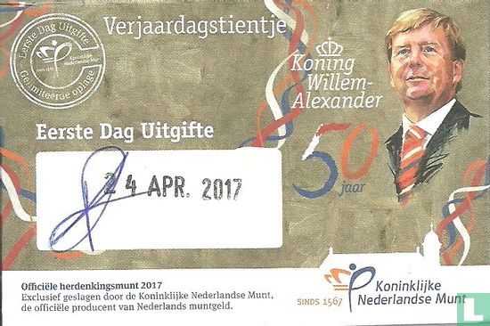 Nederland 10 euro 2017 (coincard - eerste dag uitgifte) "50th Birthday Willem - Alexander" - Afbeelding 3