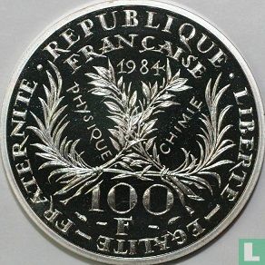 Frankrijk 100 francs 1984 (PROOF - Zilver) "50th anniversary of the Death of Marie Curie" - Afbeelding 1