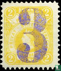 Woman's head with crown (with overprint) 