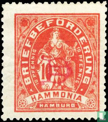 Letter delivery Hammonia - sitting (overprint monogram)